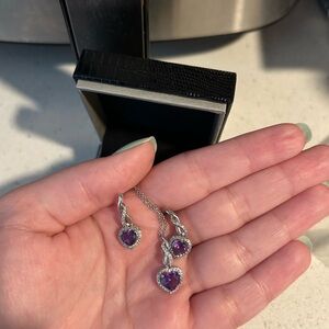 Purple Heart amethyst jewelry set
